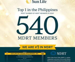 Sun Life bags No. 1 spot in Philippines’ MDRT; sole PH firm in Global Top 50