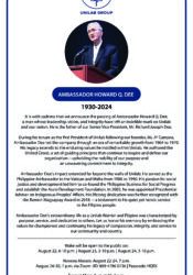 Unilab announces passing of its first president Amb. Howard Q. Dee