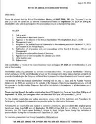 Haus Talk, Inc. to hold Annual Stockholders’ Meeting on Sept. 25 via remote communication