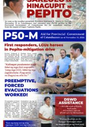 PBBM conducts aerial inspection of the damage caused by Typhoon Pepito in Catanduanes