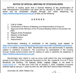 FMF Development Corp. sets virtual Special Meeting of Stockholders on Jan. 9