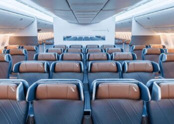 An American Airlines plane now has one-fifth of its seats lie flat